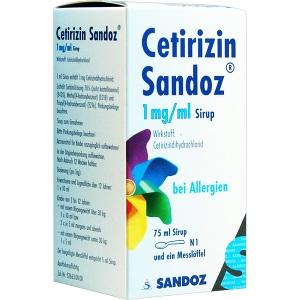 Cetirizin Sandoz 1mg/ml Sirup, 75 ML