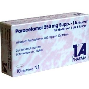 Paracetamol 250 mg 1-6 J. 1A Pharma Suppos., 10 Stück