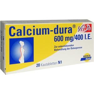 Calcium-dura Vit D3 600mg/400 I.E., 20 ST