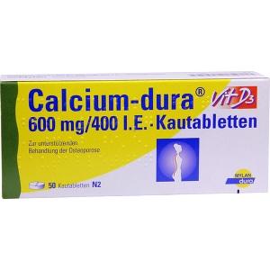Calcium-dura Vit D3 600mg/400 I.E., 50 ST