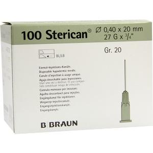 STERICAN 0.40X20 GRAU L L, 100 ST