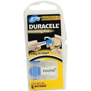 Duracell 675 Easy Tab Hörgerätebatterie, 6 ST