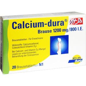 Calcium-dura Vit D3 Brause 1200mg/800 I.E., 20 ST