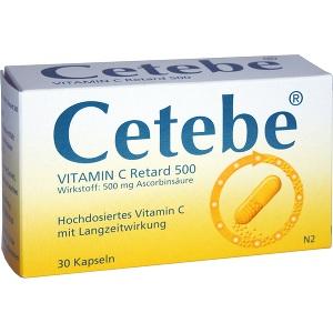 Cetebe Vitamin C Retard 500, 30 ST