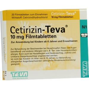 Cetirizin-TEVA 10mg Filmtabletten, 20 ST