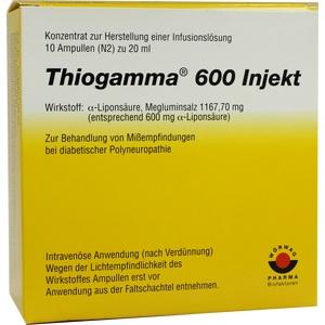 THIOGAMMA 600 INJEKT, 10x20 ML