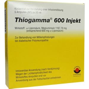 THIOGAMMA 600 INJEKT, 5x20 ML