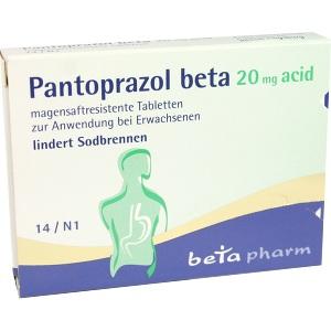 Pantoprazol beta 20mg acid magensaftresist. Tabletten, 14 ST