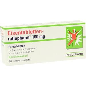 Eisentabletten-ratiopharm 100mg Filmtabletten, 20 ST