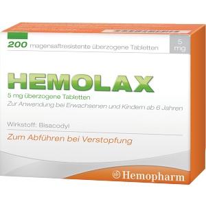 Hemolax 5mg überzogene Tabletten, 200 ST