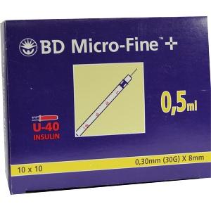 BD Micro-Fine+ U40 Ins.Spr.8mm, 100x0.5 ML