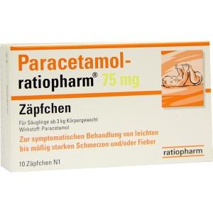 Paracetamol-ratiopharm 75 mg Zäpfchen, 10 ST