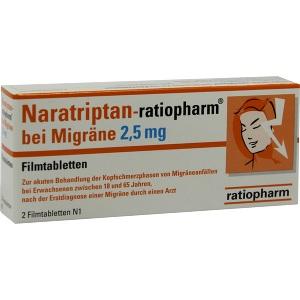 Naratriptan-ratiopharm bei Migräne, 2 ST