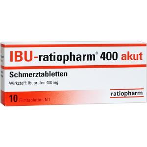 Ibu-ratiopharm 400mg akut Schmerztabletten, 10 ST