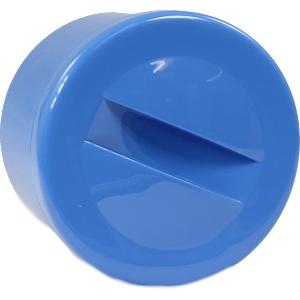 Prothesenbehälter blau Kunststoff mit Deckel, 1 ST