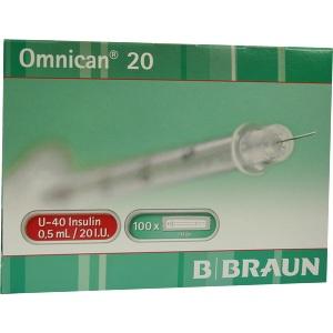 Omnican 20 0.5ml Insulin U-40 0.30x8mm einzelverp, 100x1 ST