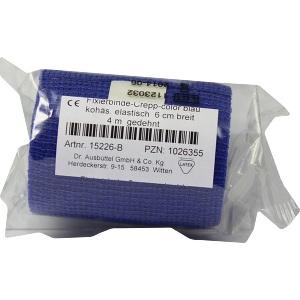 Fixierbinde-Crepp-Color koh.elast.6cm blau 4mgedeh, 1 ST