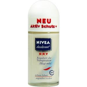 NIVEA deodorant Roll on DRY/weiß, 50 ML