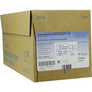 Isotone NaCl Lösung 0.9% BC Glas o. Aufhänger, 10X100 ML