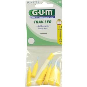 GUM TRAV-LER gelb Tanne 1.3mm Interdental+1Kappe, 10 ST