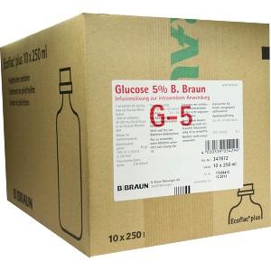 Glucose 5% B.Braun Ecoflac Plus Einzelflasche, 10X250 ML