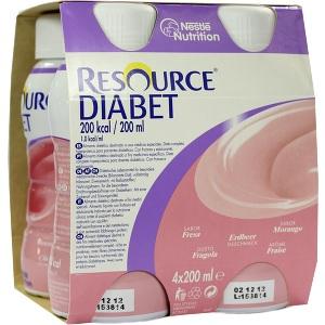 Resource Diabet Erdbeere, 4X200 ML
