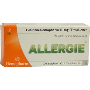 Cetirizin-Hemopharm 10mg Filmtabletten, 7 ST