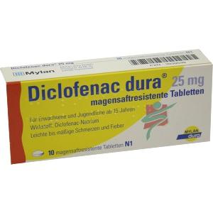 Diclofenac dura 25mg, 10 ST