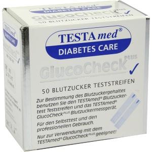 Testamed GlucoCheck Plus Blutzuckermessstreifen, 50 ST