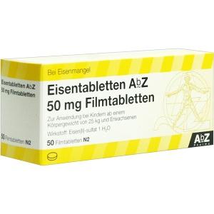 Eisentabletten AbZ 50 mg Filmtabletten, 50 ST