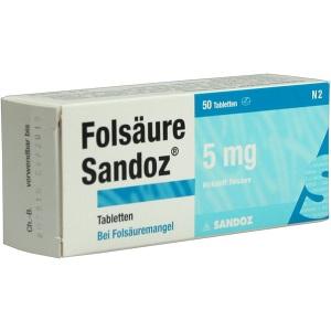 Folsäure Sandoz 5 mg Tabletten, 50 ST