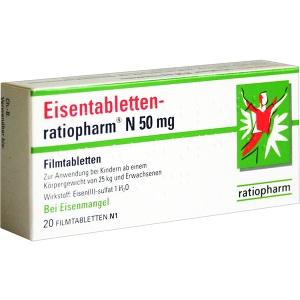 Eisentabletten-ratiopharm N 50mg Filmtabletten, 20 ST