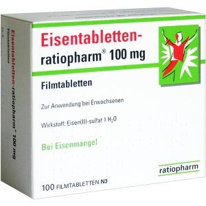 Eisentabletten-ratiopharm 100mg Filmtabletten, 100 ST