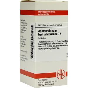 APOMORPHINUM HYDROCHL D 6, 80 ST