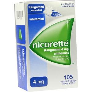 nicorette Kaugummi 4mg whitemint, 105 ST
