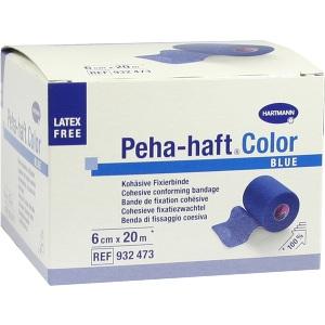 Peha-haft Color Fixierbinde latexfrei 6cmx20m blau, 1 ST