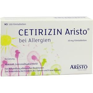 Cetirizin Aristo bei Allergien 10mg Filmtabletten, 100 ST